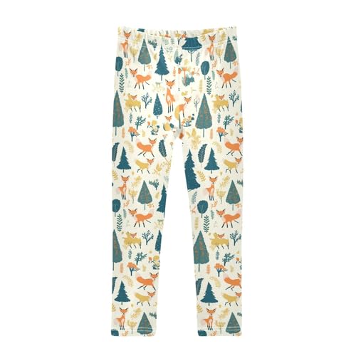 KLL Safari Animals Fox Toddler Girls' Basic Leggings Stretch High Waisted Yoga Pants Exercise