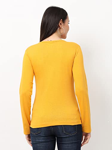 Image of Wafaa Women's Cotton Plain V Neck Full Sleeve T-Shirt