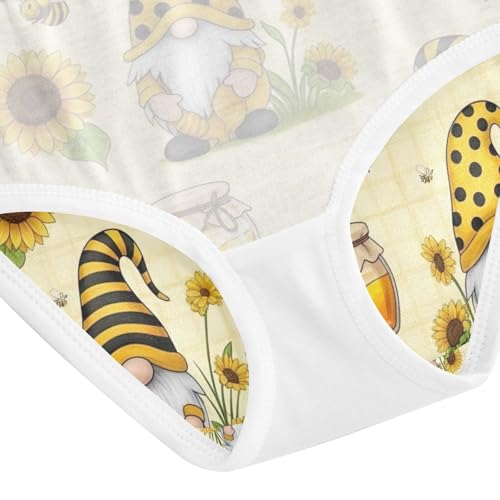 Girls Briefs, Gnomes Yellow Black Striped Toddler Briefs, Girls Cotton Underwear, 2T–8 Years4