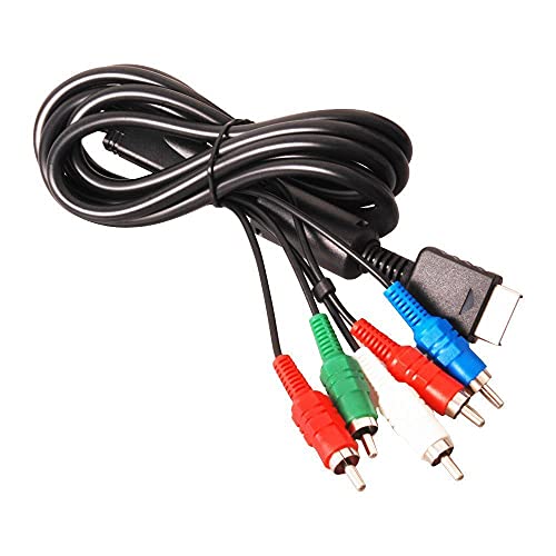 Image of Mak World HD Component AV Video-Audio Cable Cord for Sony Playstation 2 3 PS2 PS3 Slim Pro 5 RCA AV Cable for Television, PlayStation (Black)