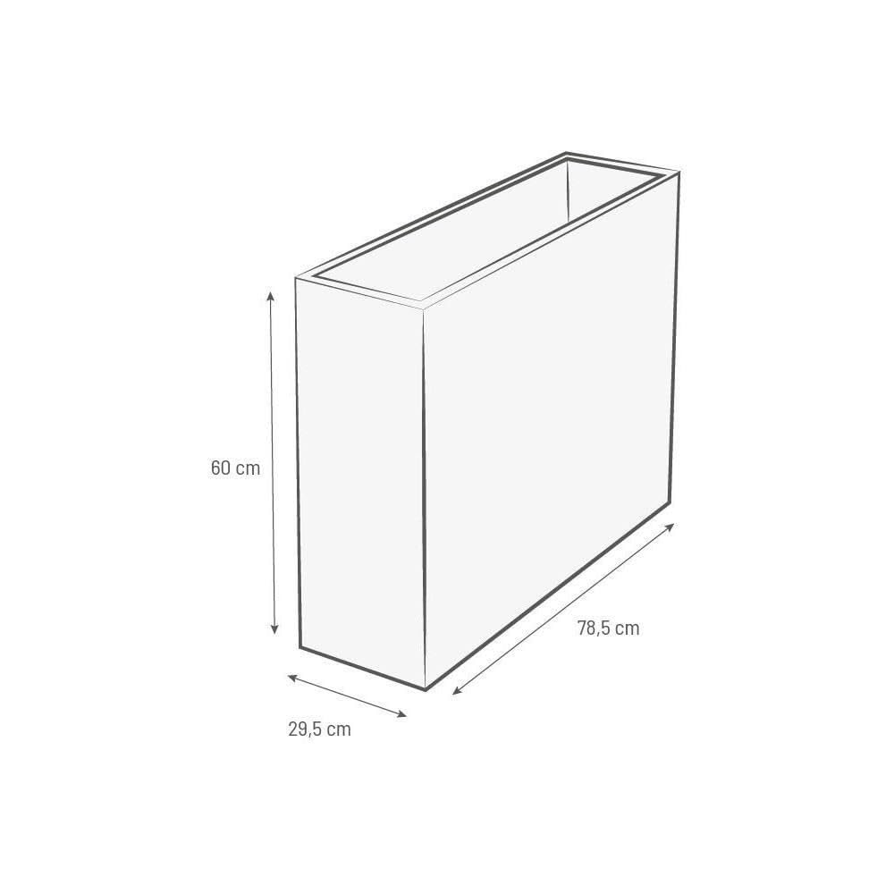 Image secondaire de EDA PLASTIQUE Bac a Fleurs Muret Loft Graphit - 46 L - 78,5 x 29,5 x 60 cm - Blanc Ceruse