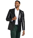Tipsy Elves Black Sequin Suit Jacket for Men Size 40