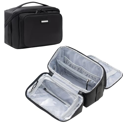 EVERFUN Neceser de viaje para hombres y mujeres, kit Dopp, organizador de cosméticos de maquillaje, resistente al agua, para accesorios de aseo personal, Negro, Neceser