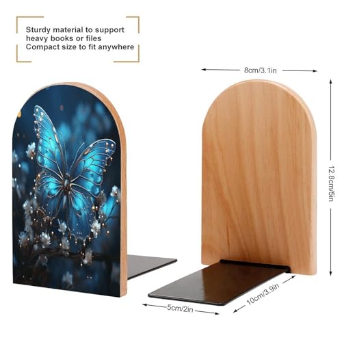 Sujetalibros de madera para evitar caídas de libros con un soporte antideslizante resistente 3