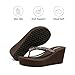 DREAM PAIRS Women's Platform Flip Flop Rhinestones Arch Support Comfortable Soft Cushion Wedge Flip Flops Summer Thong Sandals,Size 6,Brown,SDFF2222W