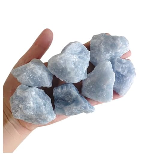 1 lb Blue Calcite Bulk Raw Crystals and Healing Stones Quartz for Tumbling, Wire Wrapping, Wicca Reiki,Meditation