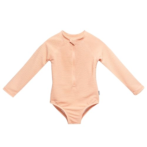 Gerber Baby and Toddler Girls Long Sleeve Swimsuit, Peach, 3T - image 3