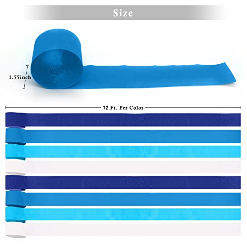 Binpeng Streamers Paper 577 Ft Long 1.77 Inch Wide Crepe Paper Streamers, Tassels Streamer Pape For Party Decorations Wedding,Festival (Sky And Sea 8 Pcs) #TOP1