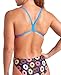 ARENA Women’s Performance Donuts Challenge Back Athletic One Piece Swimsuit Competitive Sports Swimming Training Chlorine Resistant Swimwear, Black Multi/Blue River, US Size 36