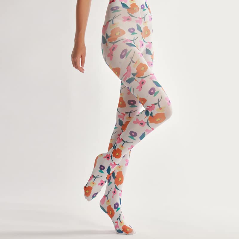Image of Sahabowi Women Tights, Sheer High Waist Pantyhose, Vintage Control Top Stockings, Siwa opaque print1
