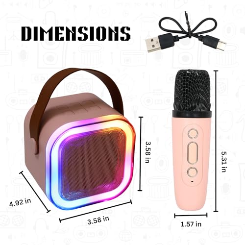 Image of CYNE Karaoke Mic with Speaker for Kids | Bluetooth Speaker with Mic | Wireless Party Speaker with Lights | Mini Sound System | Mic with Bluetooth Speaker for Singing & Fun | Portable Karaoke Set