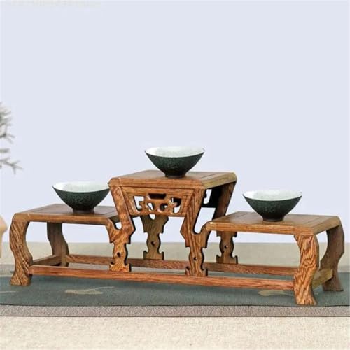 Soporte exhibición para quemador de incienso y bonsáis, base de madera que realza tus figuras 6