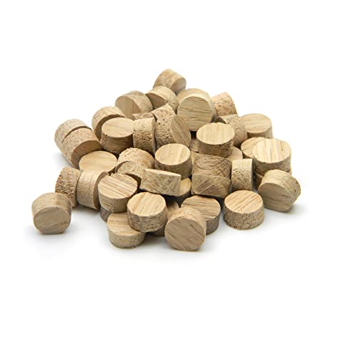 Oakcrafts - 12.7mm - 1/2" Oak Flat Head Cross Grain Plug - Pack of 25