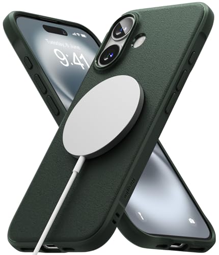 Image of Ringke Onyx Magnetic Compatible with iPhone 16 Plus Case Cover [Strong Magnet] Military-Grade Protection TPU Shockproof Rugged Bumper Full Protection iPhone 16 Plus Back Cover - Dark Green
