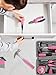 13/24Pcs Household Repair Tool Kit, Durable Hammer and Allen Key Set Multi-Purpose Pink Home Hand Tool Set with Electrical Tape Screwdriver Test Pen Plier Bits (13-Piece Set)