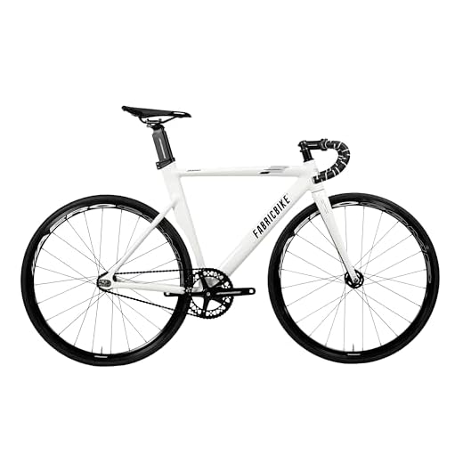 FabricBike Aero - Vélo Fixie, Fixed Gear, Single Speed, Cadre Aluminium et Fourche Carbone, Roues 28", 3 Tailles, 5 Couleurs, 7,95 kg (Taille M) (White & Black, M-54cm)