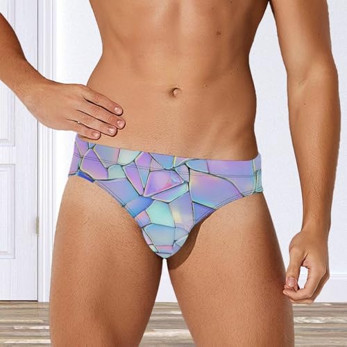 Pastel Rainbow Glass Shards Men's Swimsuit Bikini Briefs Swim Underwear Stretchy Swimwear2
