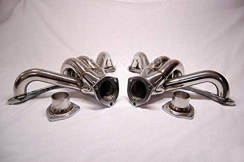 Chevy Small Block Hugger 2x4-1 Tight Fit Design Stainless Steel Exhaust Header Kit (Polished Chrome)