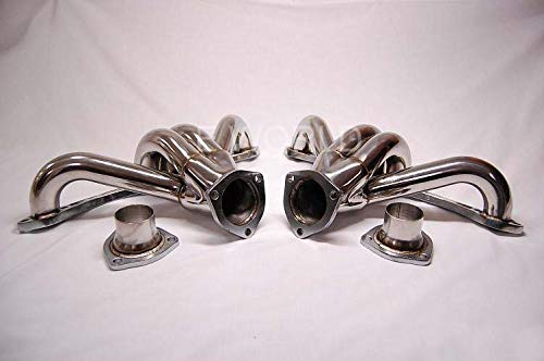 Chevy Small Block Hugger 2X4-1 Tight Fit Design Stainless Steel Exhaust Header Kit (Polished Chrome) #TOP5