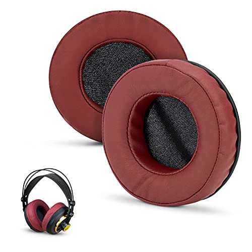 Image of Brainwavz Round Replacement Memory Foam Earpads - Suitable for Many Other Large Over The Ear Headphones - Sennheiser, AKG, HifiMan, ATH, Philips, Fostex, Sony (Dark Red)