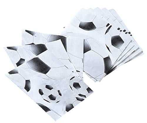 tib 15641 Lot de 20 serviettes de table Motif football Multicolore Taille unique