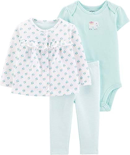 Conjunto 3 Peças Body Calça Cardigan Bebê Menina Carter's (3 M)