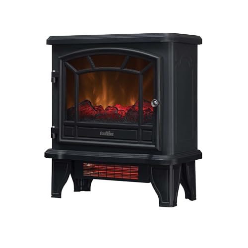 Duraflame DFI-550-22 Freestanding Infrared Quartz Fireplace Stove with Remote Control 1500W, Black