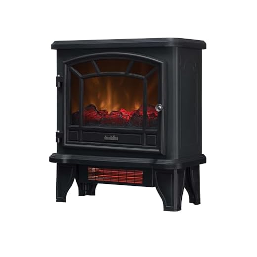 Duraflame DFI-550-22 Freestanding Infrared Quartz Fireplace Stove with Remote Control 1500W, Black