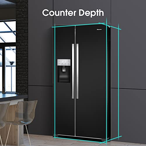 Hisense RS694N4IBF Freestanding Side-by-side Door American Fridge Freezer 562L 91 × 178.6 × 74.3 cm (W×H×D), Black, Varnished Door 14 Hisense RS694N4IBF Freestanding Side-by-side Door American Fridge Freezer 562L 91 × 178.6 × 74.3 cm (W×H×D), Black, Varnished Door 13