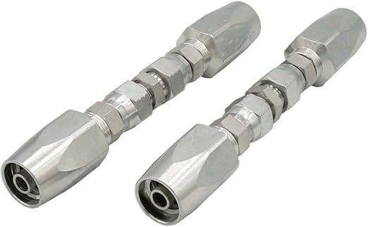 Mytee Products 2Pcs Hydraulic Hose Field Repair Kits 3/8" Steel Female JIC w/Adapter - Reusable Hydraulic Fittings for Wire Hydraulic Hose Compatible w/ R2, R16, R17, R19-3/8" Inner Diameter