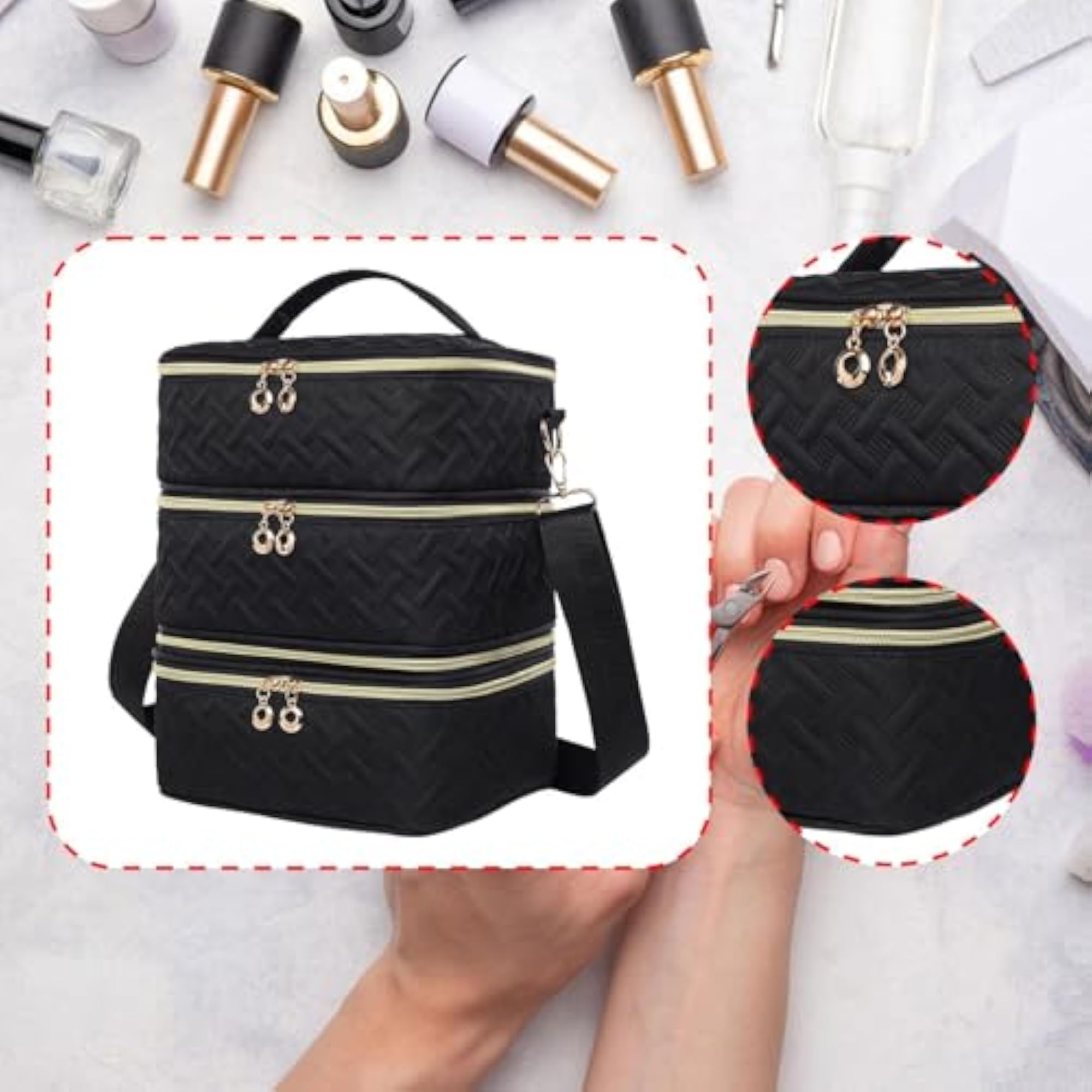 Nail Polish Carrying Case Bag, Manicure Organizer
