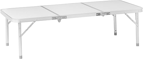Miniatura 4 de Mesa plegable para uso en interiores y exteriores, mesa de tres pliegues de aleación de aluminio, mesa plegable portátil, mesa rectangular de