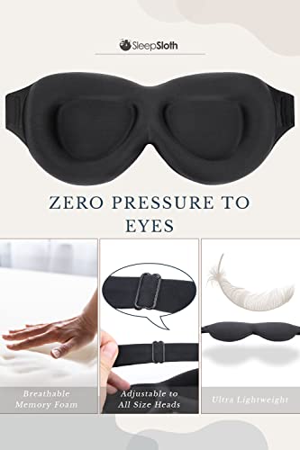 SleepSloth Sleep Eye Mask, 3D Contoured 100% Blackout Eye Mask, Sleep Mask with Adjustable Strap, Soft and Comfortable… - Image 4
