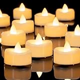 AMAGIC 24 Stück LED-Kerzen mit Timer, Teelichter Kerzen batteriebetrieben, flammenlose Kerzen mit 6 Stunden Timer Auto für Weihnachten Hochzeit Dekor Warmweißen