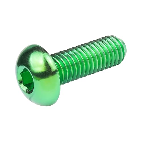 Image of Titanium Bolt M4x6 8 10 12 15 20mm Hex Head Screws for Bicycle Pack of 4 (Green, M4x12mm)