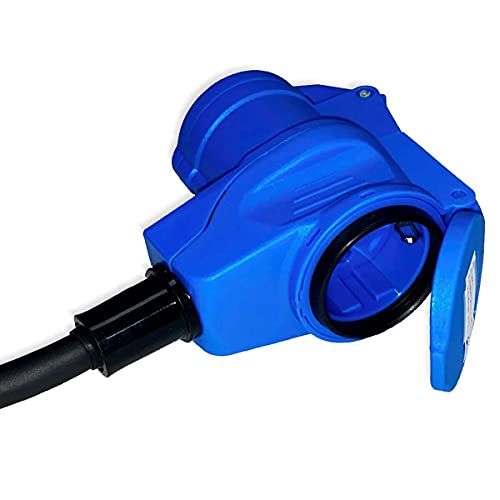 CEE Adapter Kabel Winkel-Kupplung auf CEE Stecker 1,5 Meter IP44 spritzwassergeschützt 230V / 16A 3-polig für Camping, Boot, Camper, Wohnwagen, Wohnmobil