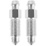 HOOTNEE Brake Bleeder Screw M8x1 Zinc-Plated Air Vent Valve Fork Air Release 2pcs Set for Automotive Brake System Maintenance