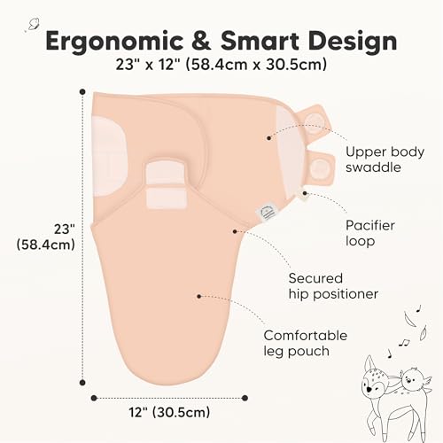 Image of 3-Pack Organic Baby Swaddle Sleep Sacks - Swaddles for Newborns, Infant 0-3 Months, Baby Girls, Boys, Soft & Snug Newborn Sleep Sack, Nursery Swaddling Blankets (Mellow, OS)