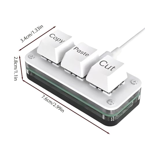 Teclado de 3 teclas con interruptor mecánico ergonómico y conexión USB para computadoras 5