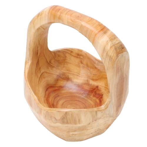 PRETYZOOM Cesta Frutero de Madera Maciza Capacidad Grande, Superficie Lisa y Estable, Diseño Natural Textura Sólida Adecuado para Sala y Comedor Varios estilos