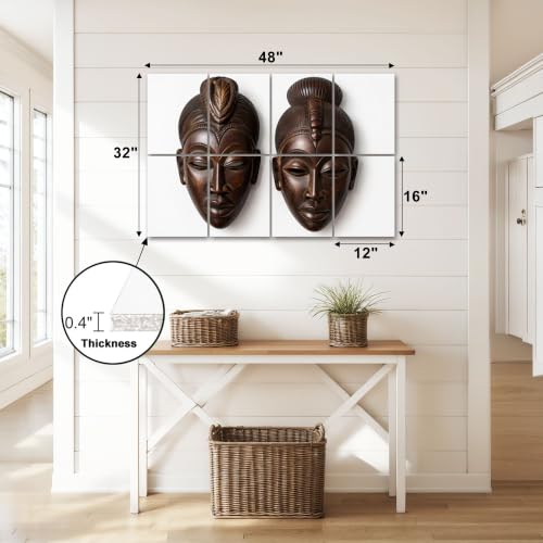 8 Pack Paneles Acústicos Artísticos de Madera Africana Absorbentes de Sonido Paneles Decorativos Autoadhesivos para Estudios de Grabación en Casa 48"x32" miniatura 2