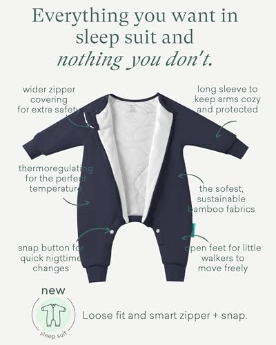 Image of PurComfy Supersoft Active Toddler Sleepsuit 1.0 TOG Long Sleeve Wearable Blanket with Legs All-Season Cozy Sleeper