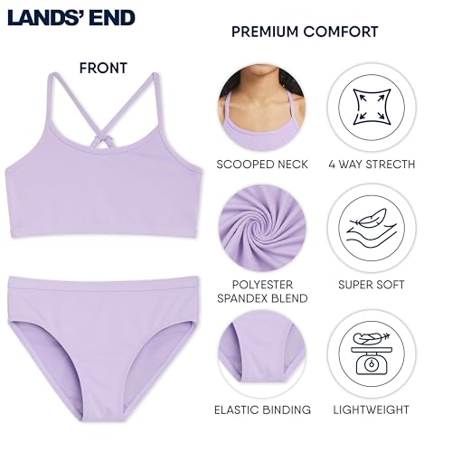 Image of Lands' End Girls' Swim UPF 50+ Adjustable Strap Bikini Set
