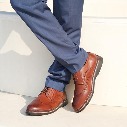 Image of Hawkwell Men's Plus Size Wingtip Brogue Oxfords Dress Shoes US Size 13 14 15 16 17
