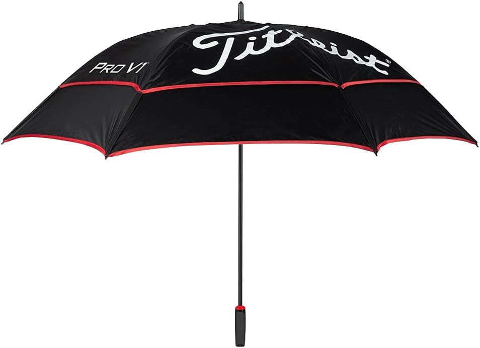 Titleist Tour Double Canopy Golf Umbrella Black/Black/Red : Sports & Outdoors