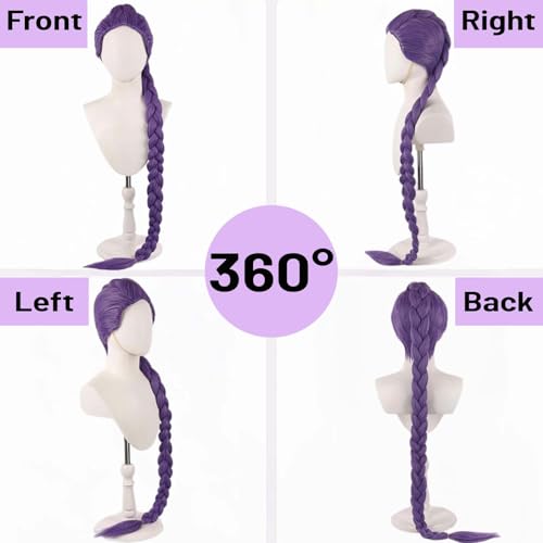 demon costume rumi wigs cosplay anime mira zoey costume wigs for women men purple braid wig halloween cosplay props