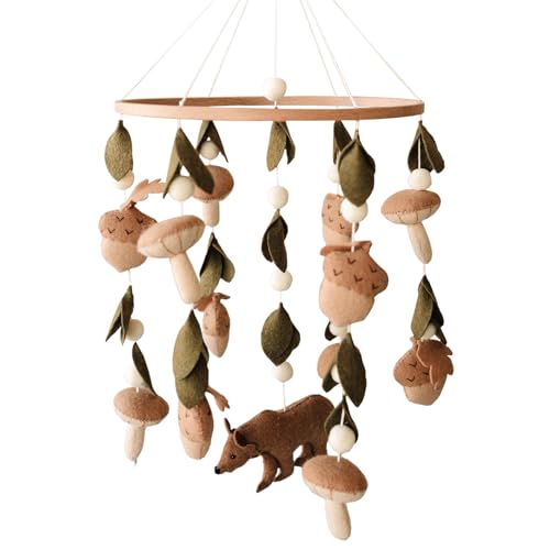 Sorrel + Fern Bear Crib Mobile (Magic Forest) - Nursery Decorations - Handmade Nursery Decor for Boys & Girls