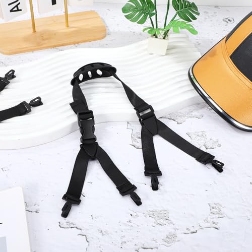 6 Correas de barbilla de poliéster negro ajustables para cascos de seguridad industrial 5