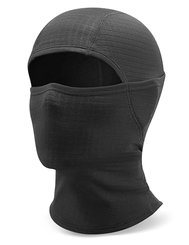 Qunature Pasamontañas Transpirable Anti Viento, Balaclava Térmica con Protección UV para Esquí, Moto, Ciclismo y Motocicleta, para Otoño Invierno Hombre y Mujer, Negro L