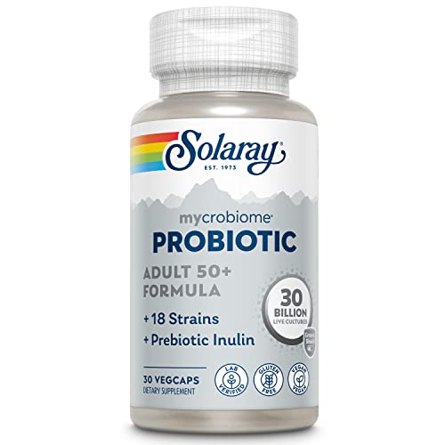Solaray Mycrobiome Probiotic Adult 50+ Formula | Healthy Digestion, Metabolism, Energy, Colon & Urinary Tract Support | 30 Billion CFU | 30 VegCaps